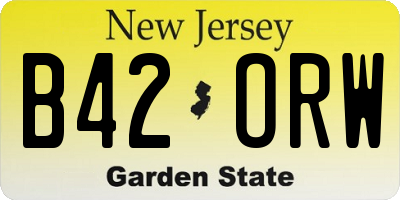 NJ license plate B42ORW