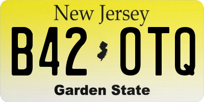NJ license plate B42OTQ