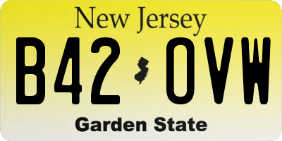 NJ license plate B42OVW