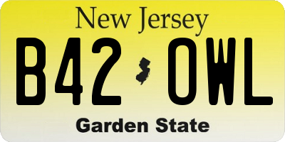 NJ license plate B42OWL
