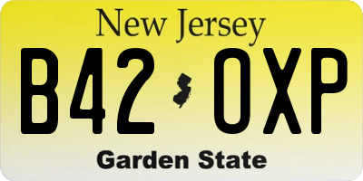 NJ license plate B42OXP