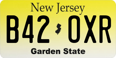 NJ license plate B42OXR