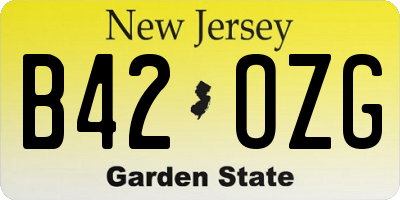 NJ license plate B42OZG