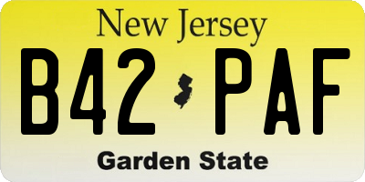 NJ license plate B42PAF
