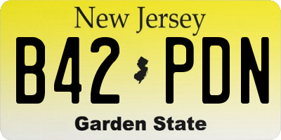 NJ license plate B42PDN