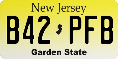 NJ license plate B42PFB