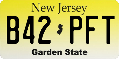 NJ license plate B42PFT
