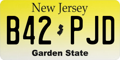NJ license plate B42PJD