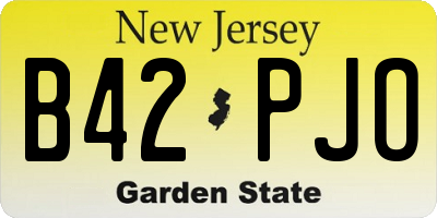 NJ license plate B42PJO