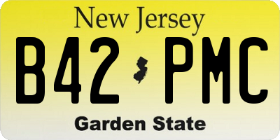 NJ license plate B42PMC