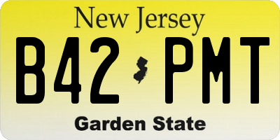 NJ license plate B42PMT