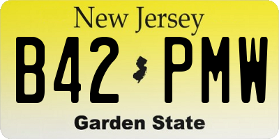 NJ license plate B42PMW