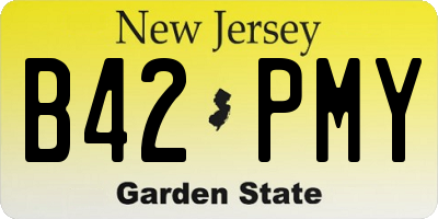 NJ license plate B42PMY