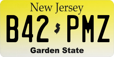 NJ license plate B42PMZ