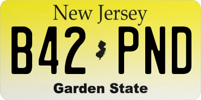 NJ license plate B42PND