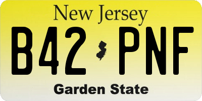 NJ license plate B42PNF