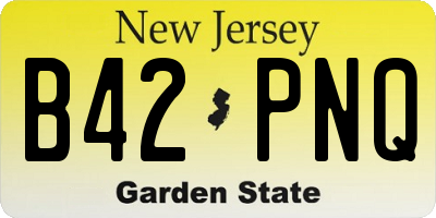 NJ license plate B42PNQ