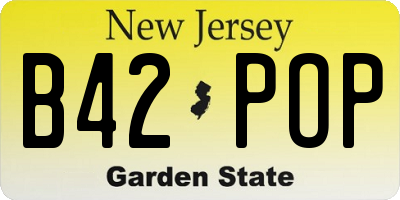 NJ license plate B42POP