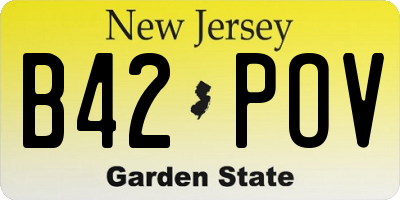 NJ license plate B42POV
