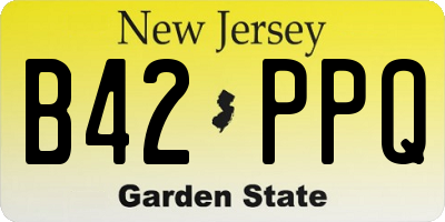 NJ license plate B42PPQ