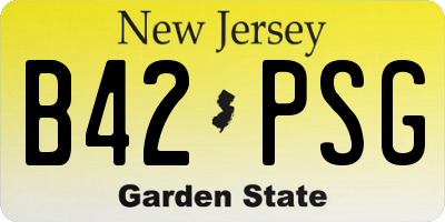 NJ license plate B42PSG
