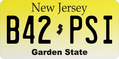NJ license plate B42PSI