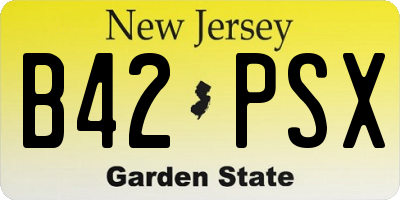 NJ license plate B42PSX