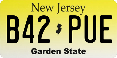 NJ license plate B42PUE