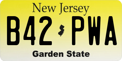 NJ license plate B42PWA