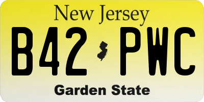 NJ license plate B42PWC