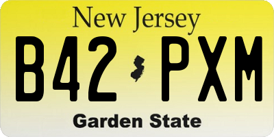 NJ license plate B42PXM