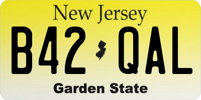 NJ license plate B42QAL