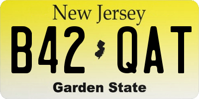 NJ license plate B42QAT