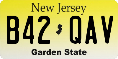 NJ license plate B42QAV