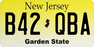 NJ license plate B42QBA