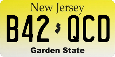 NJ license plate B42QCD