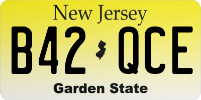 NJ license plate B42QCE
