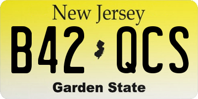 NJ license plate B42QCS