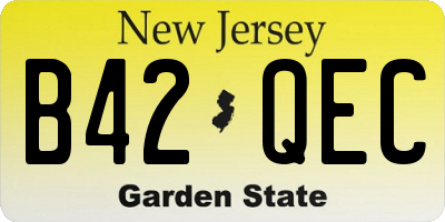 NJ license plate B42QEC