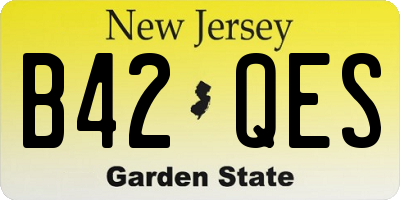 NJ license plate B42QES