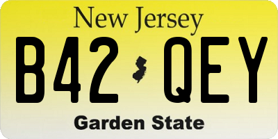 NJ license plate B42QEY