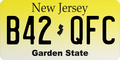 NJ license plate B42QFC