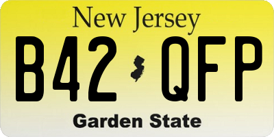 NJ license plate B42QFP