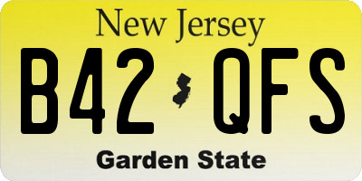 NJ license plate B42QFS
