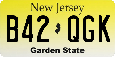 NJ license plate B42QGK