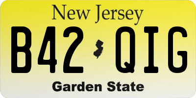 NJ license plate B42QIG