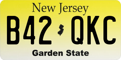 NJ license plate B42QKC