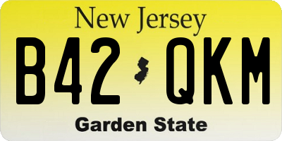 NJ license plate B42QKM