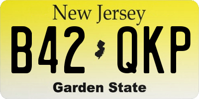NJ license plate B42QKP