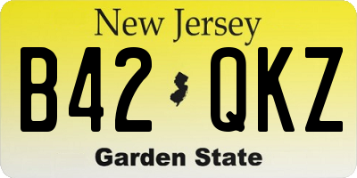 NJ license plate B42QKZ